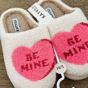 Katydid Women's Slippers with Pink Heart Design S/M
